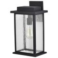 Nuvo Sullivan 1-Lgt Large Wall Lantern - Matte Black / Clear Seeded Glass 60/7376